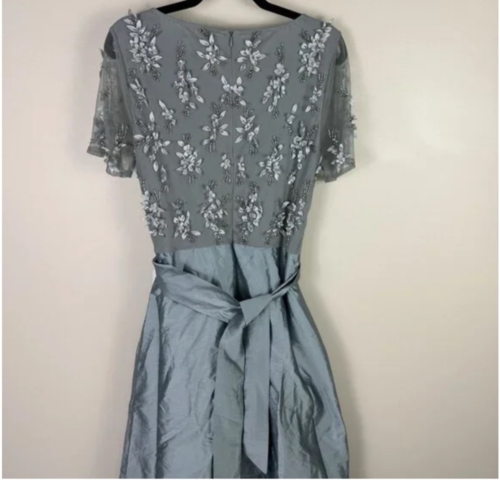 Pisarro Nights Elegant Blue Floral Embroidered Dress - Picture 7 of 8